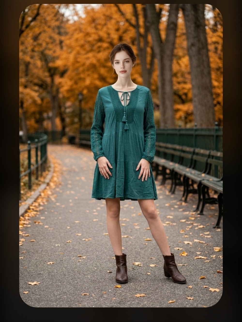 Teal Long Sleeve Dress By Wrangler Retro